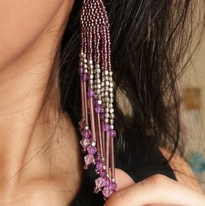 5 for 20 💕 Long purple and silver earrings